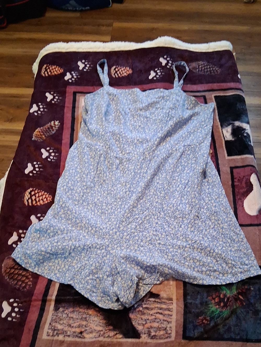 Old Navy Light Blue Floral Sleep Romper